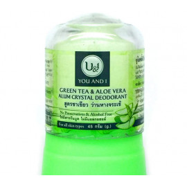 Кристаллический дезодорант U & I Зеленый чай и алое вера 45 гр