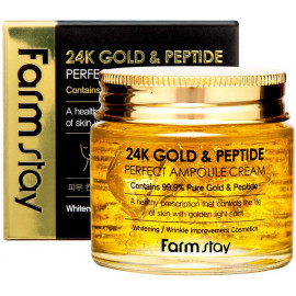 Ампульный крем FarmStay с золотом и пептидами 80мл