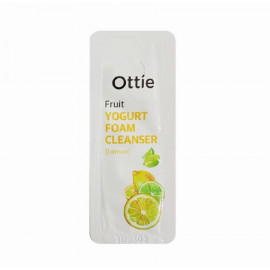 ПРОБНИК Фруктовые йогуртовые пенки OTTIE для очищения Fruits Yogurt foam Cleanser лимон 1 мл