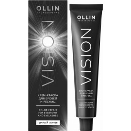 Крем-краска OLLIN Vision для бровей и ресниц темный графит dark graphite 20 мл