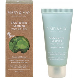 Маска для лица глиняная Mary & May Cica TeaTree Soothing Wash off Pack 30 гр