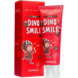 Детская гелевая зубная паста Consly DINO's SMILE c ксилитом и вкусом колы Xylitol and Cola 60 гр