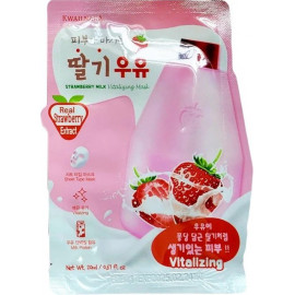 Маска тканевая Welcos Kwailnara Strawberry Milk Vitaliging Mask