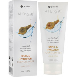 Пенка для умывания JKOSMEC с муцином улитки и гиалуроном ALL BRIGHT SNAIL AND HYALURON BASIC FOAM СLEANSER 180мл