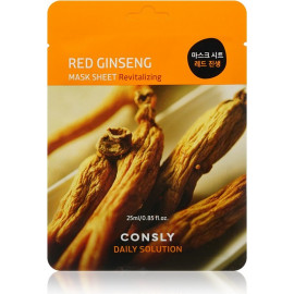 Маска тканевая для лица Consly с экстрактом красного женьшеня Red Ginseng 25мл