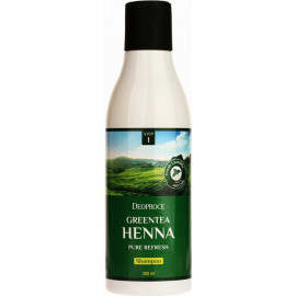 Шампунь для волос DEOPROCE с зеленым чаем и хной GREENTEA HENNA PURE REFRESH SHAMPOO 200мл