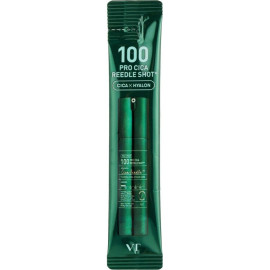 Бустер-сыворотка VT Cosmetics с микроиглами для чувствительной кожи 100 Pro Cica Reedle Shot темно зеленая 2 мл