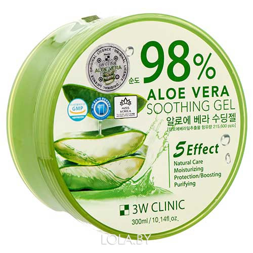 Гель универсальный АЛОЭ 3W CLINIC Aloe Vera 98% 300 гр