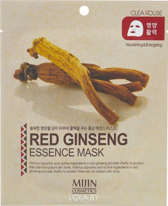 Тканевая маска для лица MIJIN Red Ginseng Essence Mask (жень-шень)