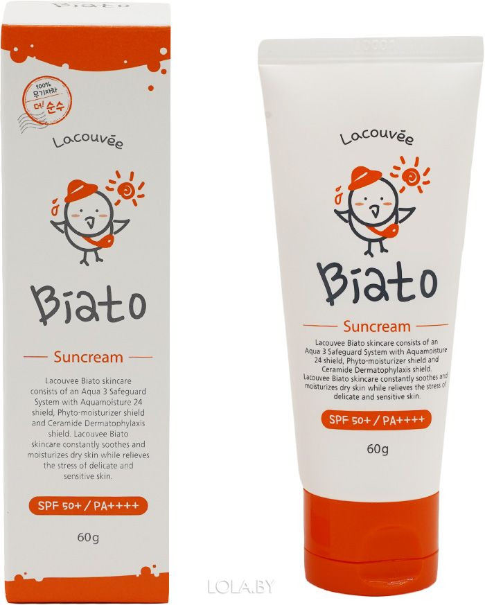 Детский солнцезащитный крем Lacouvee Biato Suncream SPF 50+/PA++++ 60 гр