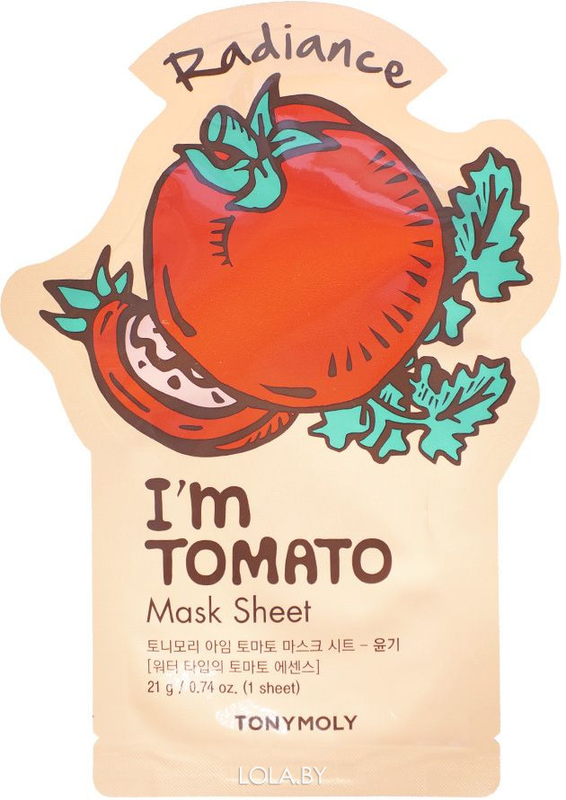 Тканевая маска Tony Moly  с экстрактом томата I'm Tomato Mask Sheet 21 мл