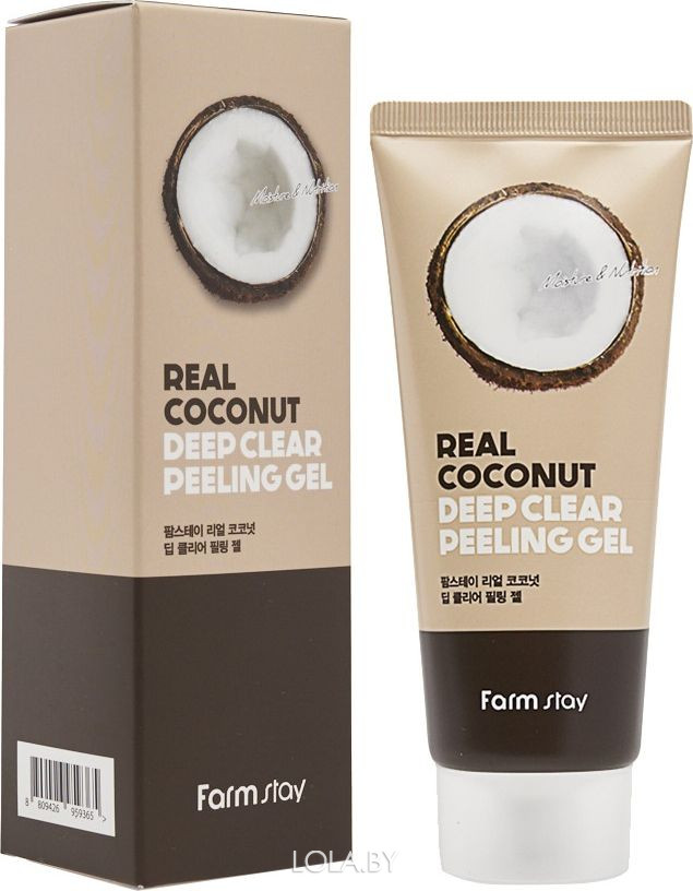 Пилинг-скатка FarmStay  с кокосовым маслом Real Coconut Deep Clear Peeling Gel 100 мл