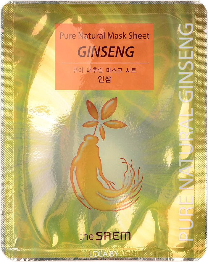 Тканевая маска The SAEM с красным женьшенем Pure Natural Mask Sheet Ginseng 20 мл