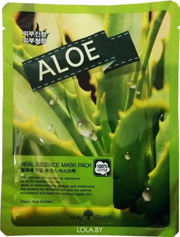 Маска для лица тканевая MAYISLAND Real Essence Aloe Mask Pack