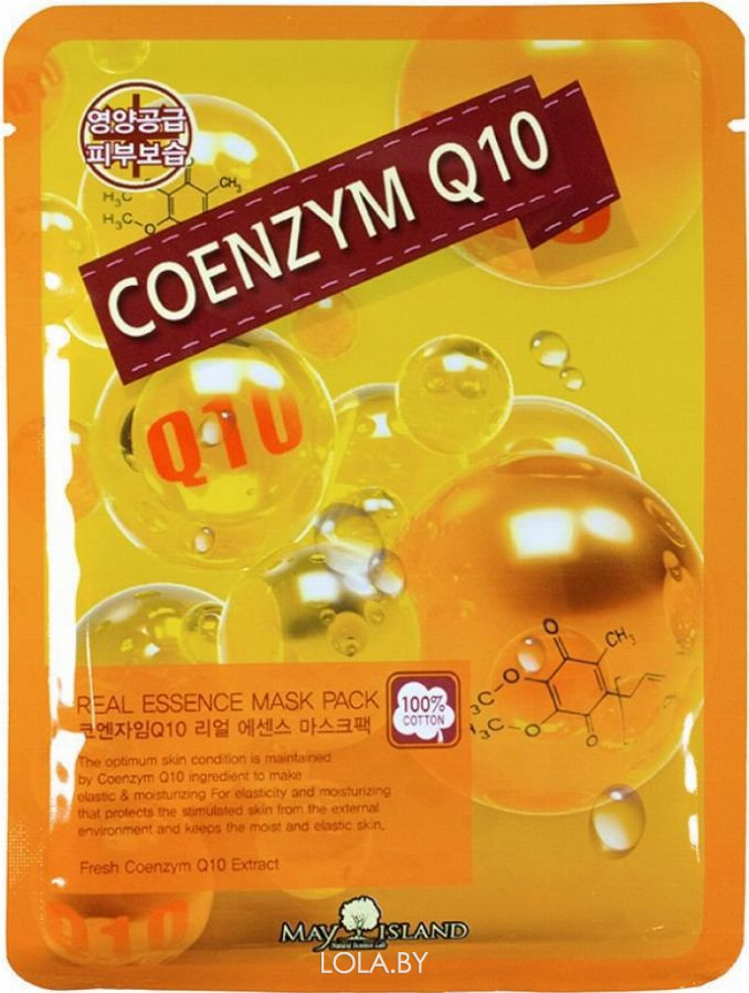 Маска для лица тканевая MAYISLAND Real Essence Coenzyme Q10 Mask Pack 25 мл