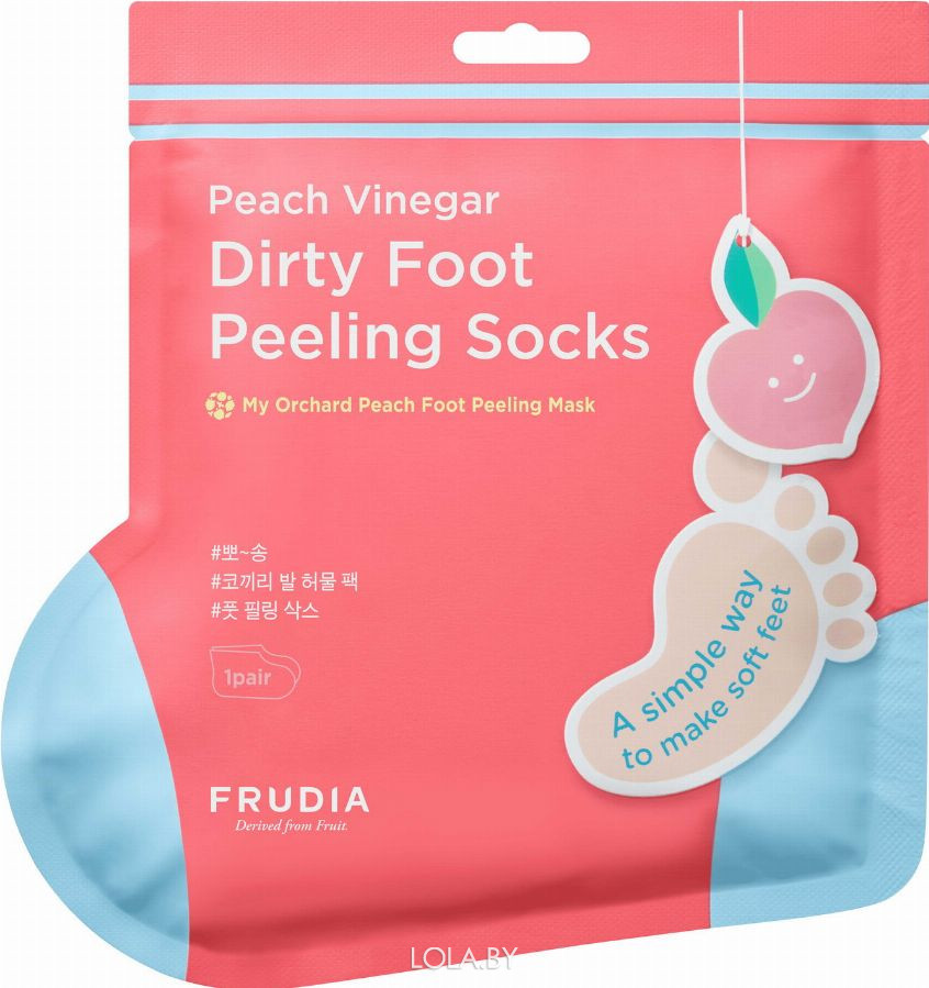 Маска-носочки Frudia для педикюра с ароматом персика Peach Foot Peeling Mask