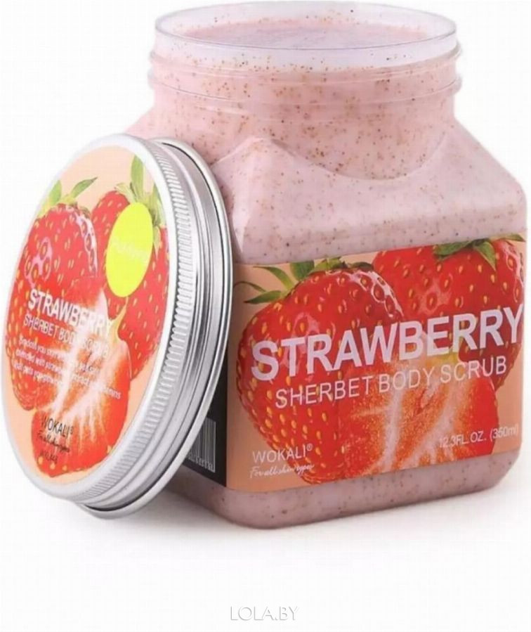 Скраб для тела Wokali Strawberry Sherbet Body Scrub с клубникой 350 мл