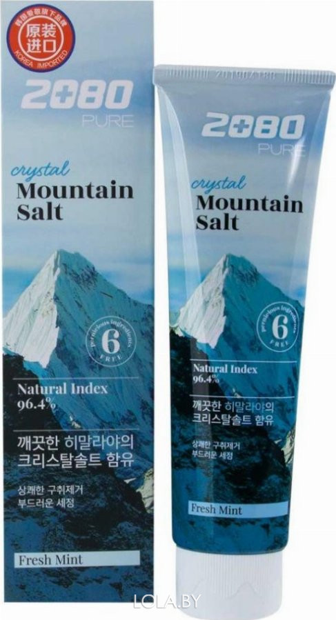 Зубная паста с гималайской солью Aekyung 2080 Crystal Mountain Salt Toothpaste (голубая) 120 гр