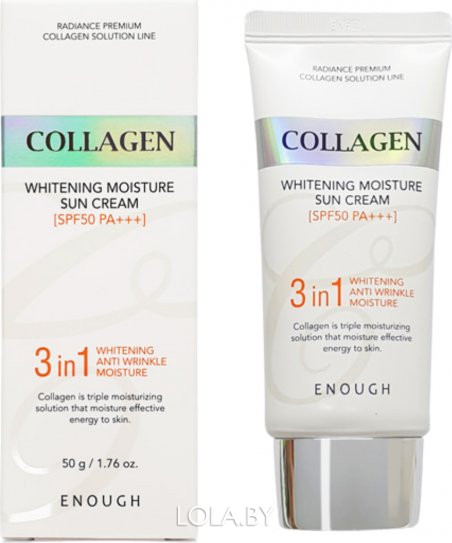 Солнцезащитный крем Enough Collagen Whitening 3 в 1 Moisture Sun Cream SPF50+ PA+++ 50 гр
