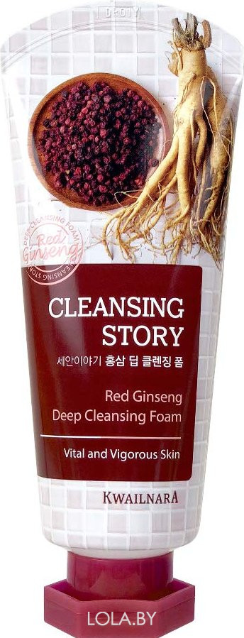 Пенка для умывания Welcos подтягивающая Cleansing Story Foam Cleansing Red Ginseng 120гр
