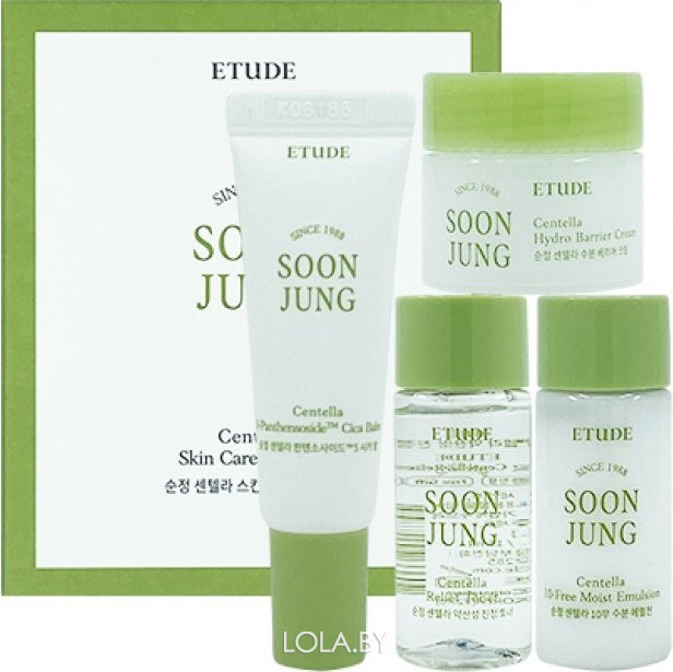 Набор миниатюр Etude House с центеллой Soon Jung Centella Skin Care Trial Kit