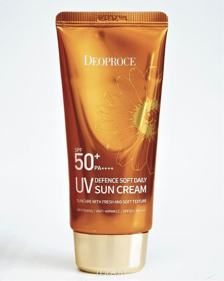 Солнцезащитный крем Deoproce UV DEFENCE SOFT DAILY SUN CREAM SPF50+ PA++++ 70 гр