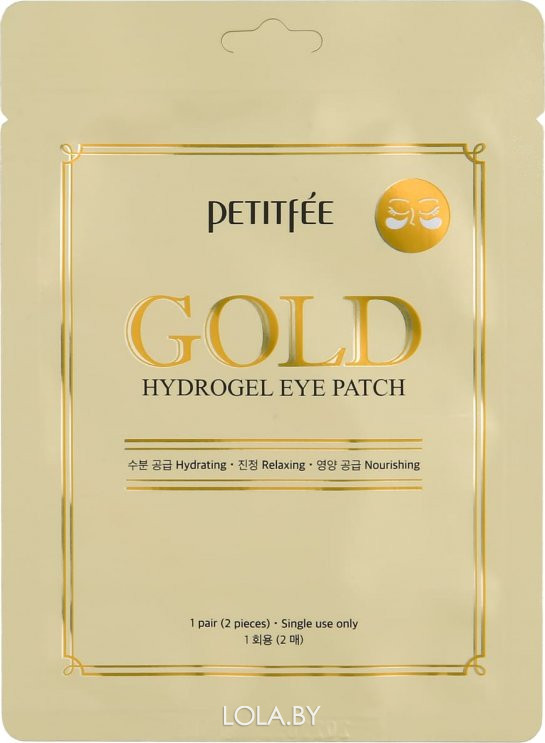 Гидрогелевые патчи для глаз Petitfee ЗОЛОТО Gold Hydrogel Eye Patch, 2 шт (1 пара)