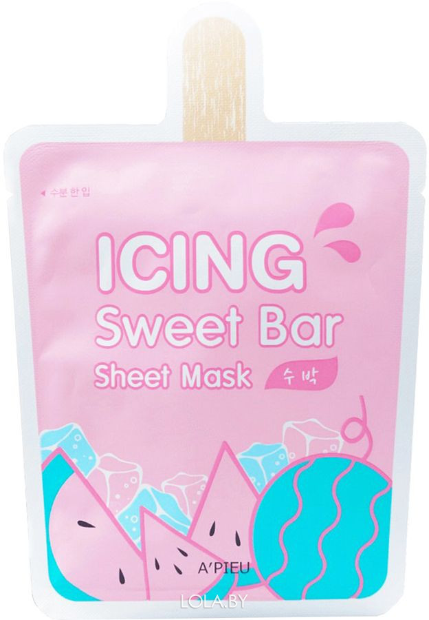Тканевая маска APIEU с экстрактом арбуза Icing Sweet Bar Sheet Mask Watermelon