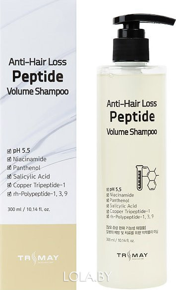 Шампунь Trimay с пептидами для объема волос Anti-Hair Loss Peptide Volume Shampoo 300 мл