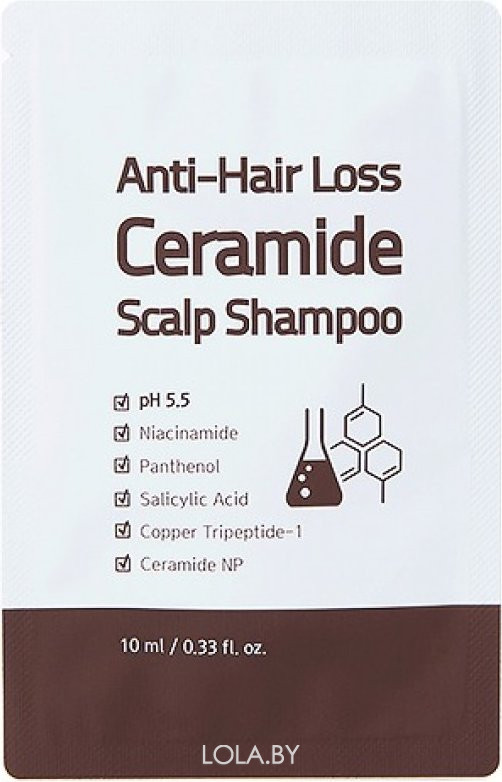 ПРОБНИК Шампунь с керамидами против выпадения волос Trimay Anti Hair Loss Ceramide Scalp Shampoo 10 мл