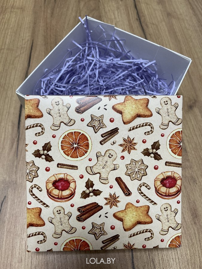 Коробка подарочная 15 см * 15 см пряники gingerbread