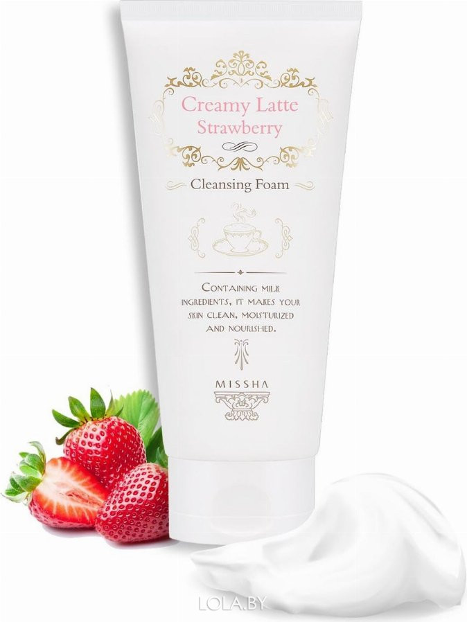 Пенка для умывания Missha Creamy Latte Strawberry Cleansing Foam 172мл