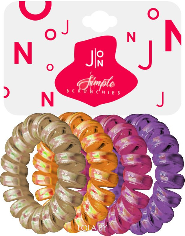 Резинки-пружинки для волос J:ON в ассортименте Simple Scrunchies, 4 шт