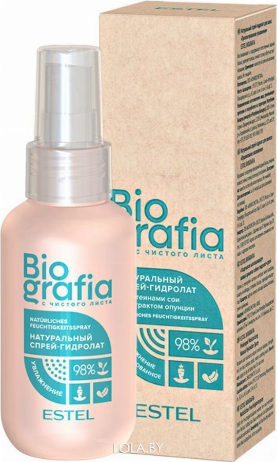 Натуральный спрей-гидролат ESTEL  для волос Пролонгированное увлажнение BIOGRAFIA 100 мл