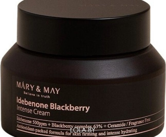 Антиоксидантный крем Mary & May Idebenone+Blackberry Complex Intense Cream 70 гр
