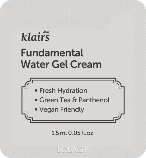 СРОК ГОДНОСТИ 21.12.2023 ПРОБНИК Гель-крем на основе зеленого чая Dear Klairs Fundamental water gel cream 1,5 мл