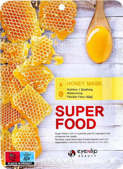 Тканевая маска Eyenlip с экстрактом меда Super Food Mask Honey