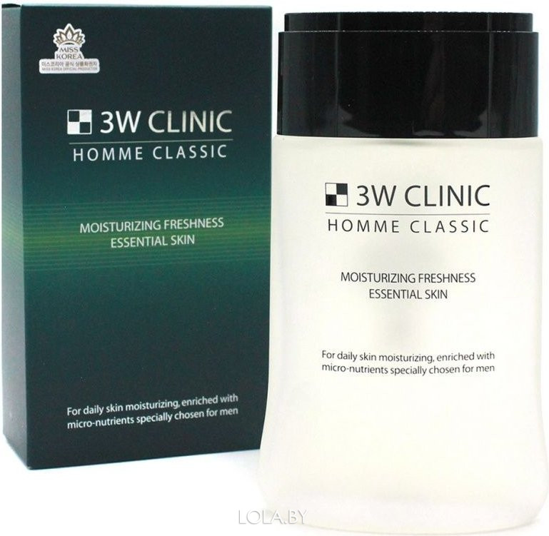 Мужской увлажняющий и освежающий тоник для лица 3w Clinic HOMME CLASSIC MOISTURIZING FRESHNESS ESSENTIAL SKIN 150 мл