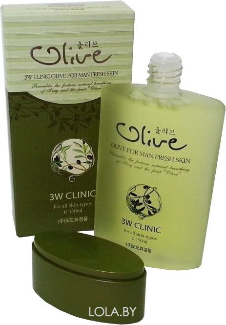 Мужской освежающий тоник для лица 3w Clinic с экстрактом оливы OLIVE FOR MAN FRESH SKIN 150 мл