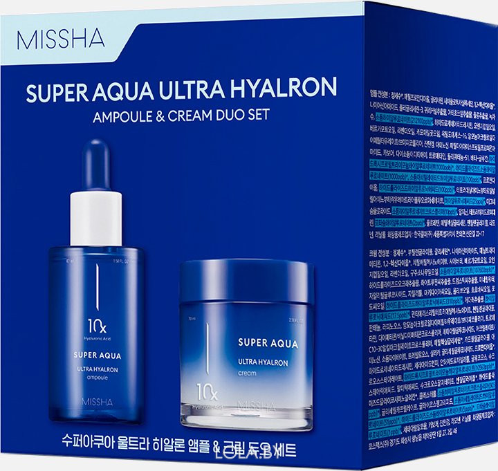 Набор для лица Missha Super Aqua Ultra Hyalron Duo Set крем + сыворотка для лица 70мл + 47мл