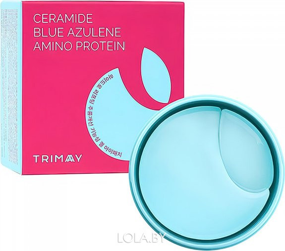 Патчи для век Trimay с керамидами, азуленом и аминокислотами blue Hydro Lifting Gel Eye Patch 30 шт. больших + 30 шт. лепестков