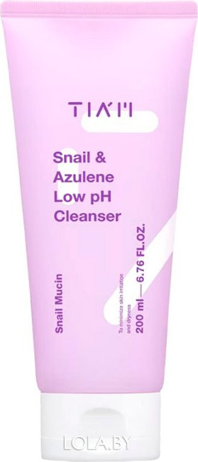 Гель для умывания Tiam с муцином улитки и азуленом Snail & Azulene Low pH Cleanser 200 мл