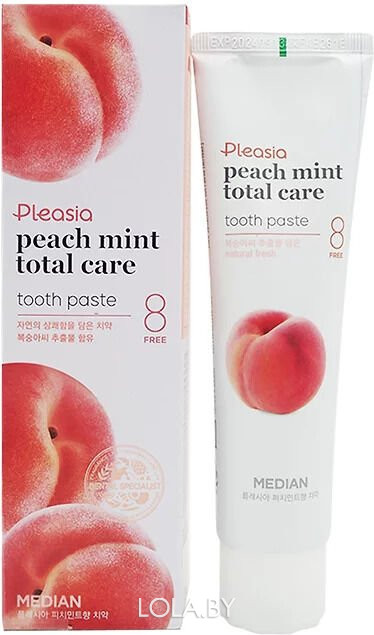 Зубная паста Median с экстрактом персика Pleasia Peach Mint Total Care Tooth Paste 120 гр