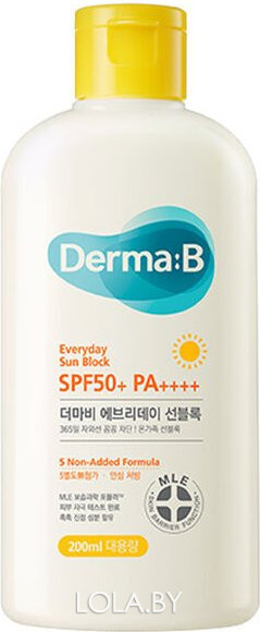 Крем солнцезащитный Derma:B Sun Block SPF50+ PA++++ 200 мл