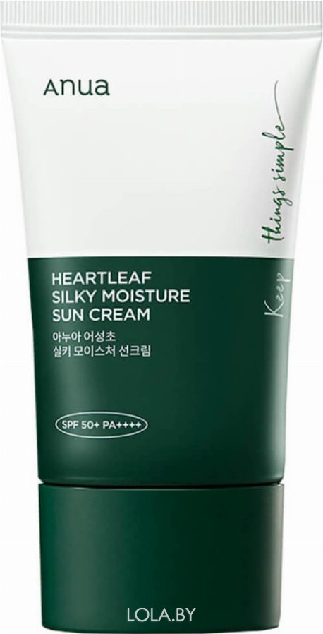 Крем солнцезащитный ANUA  успокаивающий с экстрактом хауттюйнии Heartleaf Silky Moisture Sun Cream 50 мл