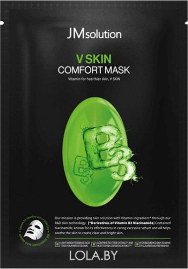 Улучшающая тон кожи маска для лица с ниацинамидом JMsolution V Skin Comfort Mask Vitamin B3 30 мл