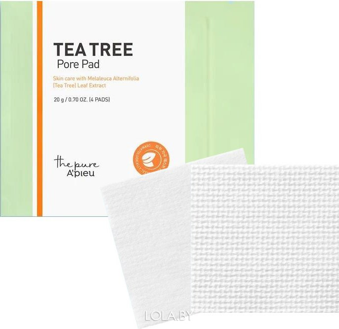 Тонер-педы A'PIEU  для проблемной кожи The Pure Tea Tree Pore Pad 20г*4шт