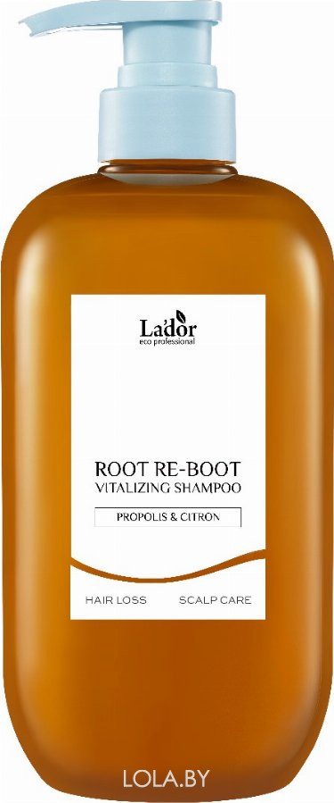 Шампунь LA'DOR  тонизирующий для сухой кожи головы ROOT RE-BOOT VITALIZING SHAMPOO (PROPOLIS & CITRON 800 мл