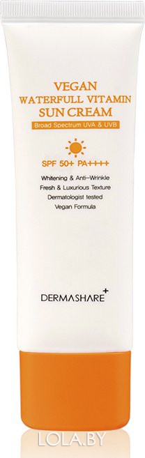 Солнцезащитный крем DERMASHARE с Витамином С и лактобактериями VEGAN WATERFULL VITAMIN SUN CREAM SPF50+/PA++++ 50 г Солнцезащитный крем DERMASHARE с Витамином С и лактобактериями VEGAN WATERFULL VITAMIN SUN CREAM SPF50+/PA++++ 50 г