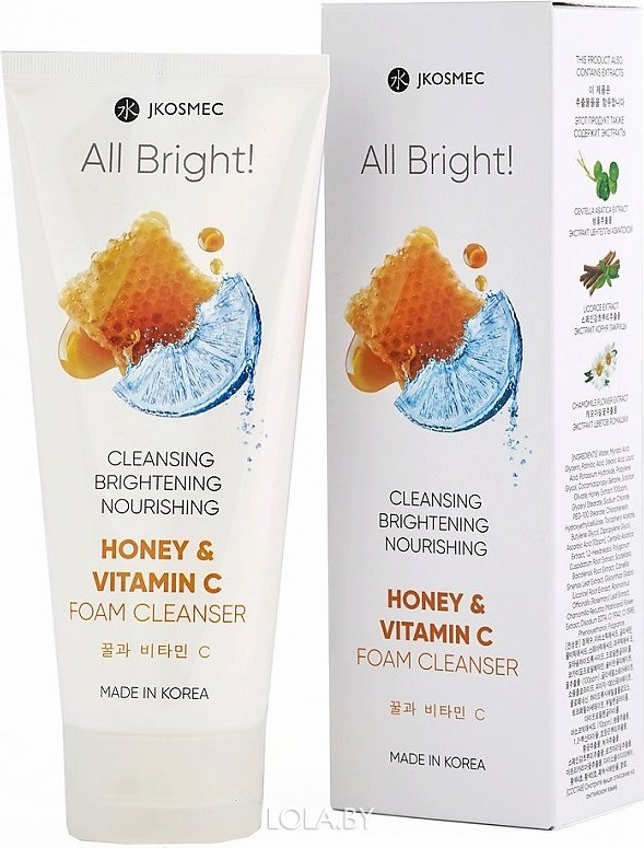 Пенка для умывания JKOSMEC с мёдом и витамином С ALL BRIGHT HONEY AND VITAMIN C BASIC FOAM CLEANSER 180мл Пенка для умывания JKOSMEC с мёдом и витамином С ALL BRIGHT HONEY AND VITAMIN C BASIC FOAM CLEANSER 180мл